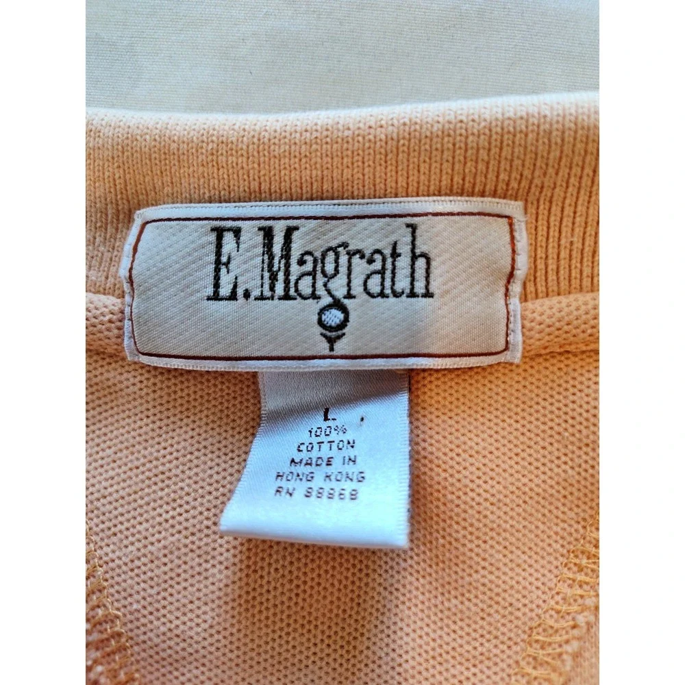 E.Magrath‎ Short Sleeved Polo Shirt Size L Peachy Yellow